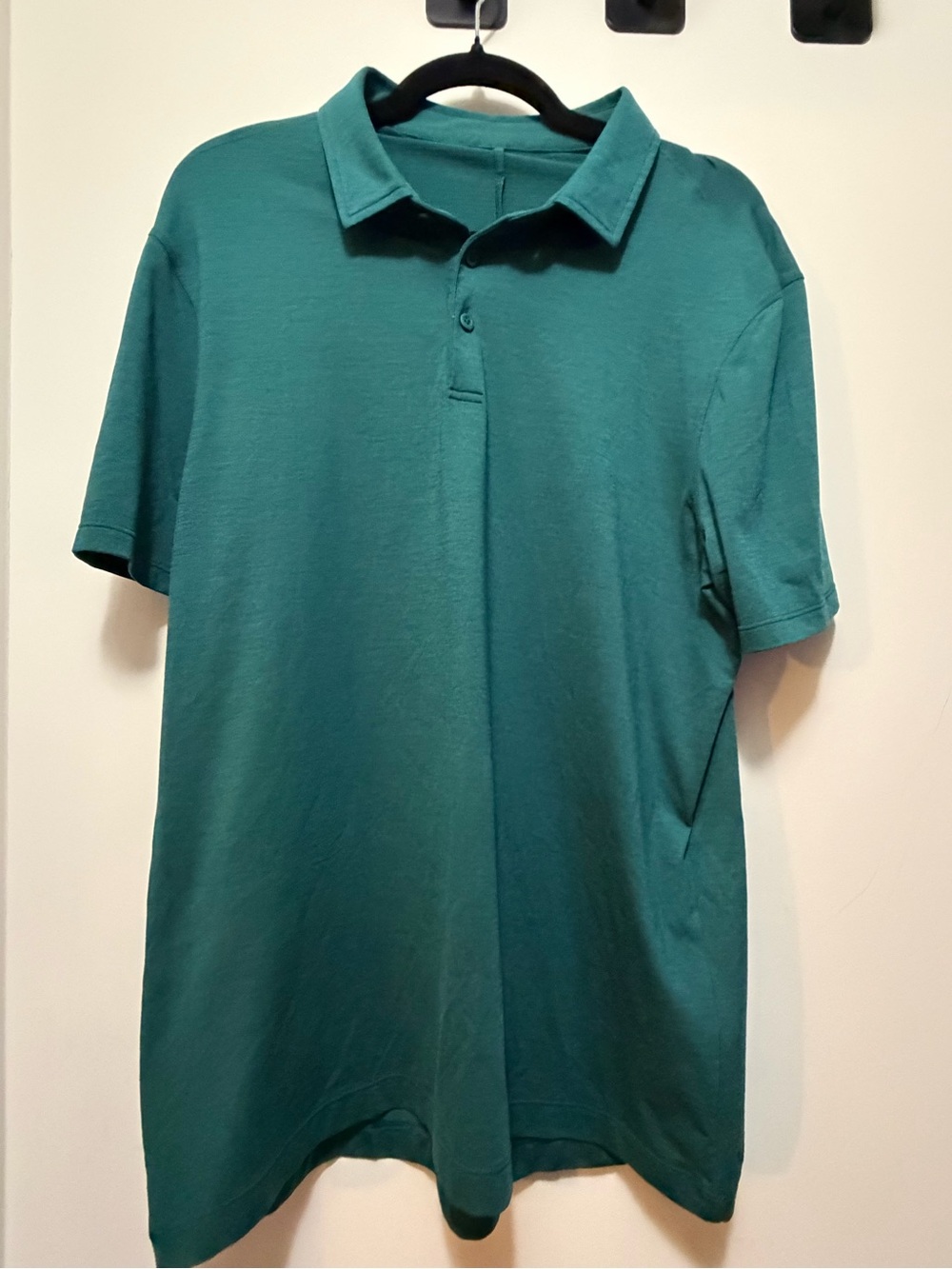 Lululemon Men’s Polo Shirt Teal Green Short Sleeve Size Medium